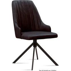 ESSZIMMERSTUHL (4er-Set) Dunya 52x91x60 Schwarz/Espresso