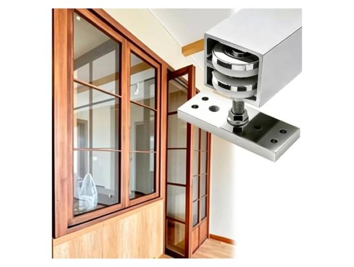 Falttür Beschlagset Anti-Sprung mit Aluminium Laufschiene Robustes Bypass-Schrankschienen-Set mit leisen Rollen für Schrank/Raumteiler/Innentüren