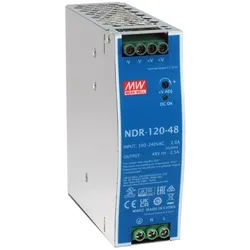 LevelOne ind. Netzteil POW-4842 48VDC 120W DIN-Schiene PoE (120 W), PC Netzteil, Silber, Blau
