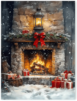 Inspire Curations Vintage Red Truck Christmas Canvas Wall Art Rustic Winter Farmhouse Decor 1 30x40cm