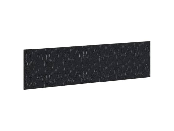 GHVBNMF Wandmontiertes Kopfteil Schwarz 200x3x50 cm Holzwerkstoff Platzsparendes Wandbett-Kopfteil mit Fächern für das Schlafzimmer, modernes lineares Muster, pflegeleicht in Schwarz.