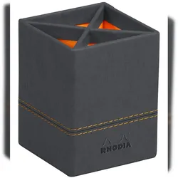 Rhodiarama Stifteköcher aus Kunstleder, 8x8x11cm - Titan 194525C