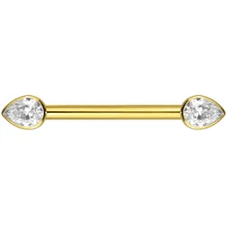 Titan Nippelpiercing mit Innengewinde KRISTALLTROPFEN
