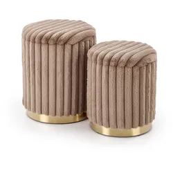POUF-SET der gepolsterten AUREA Cappuccino