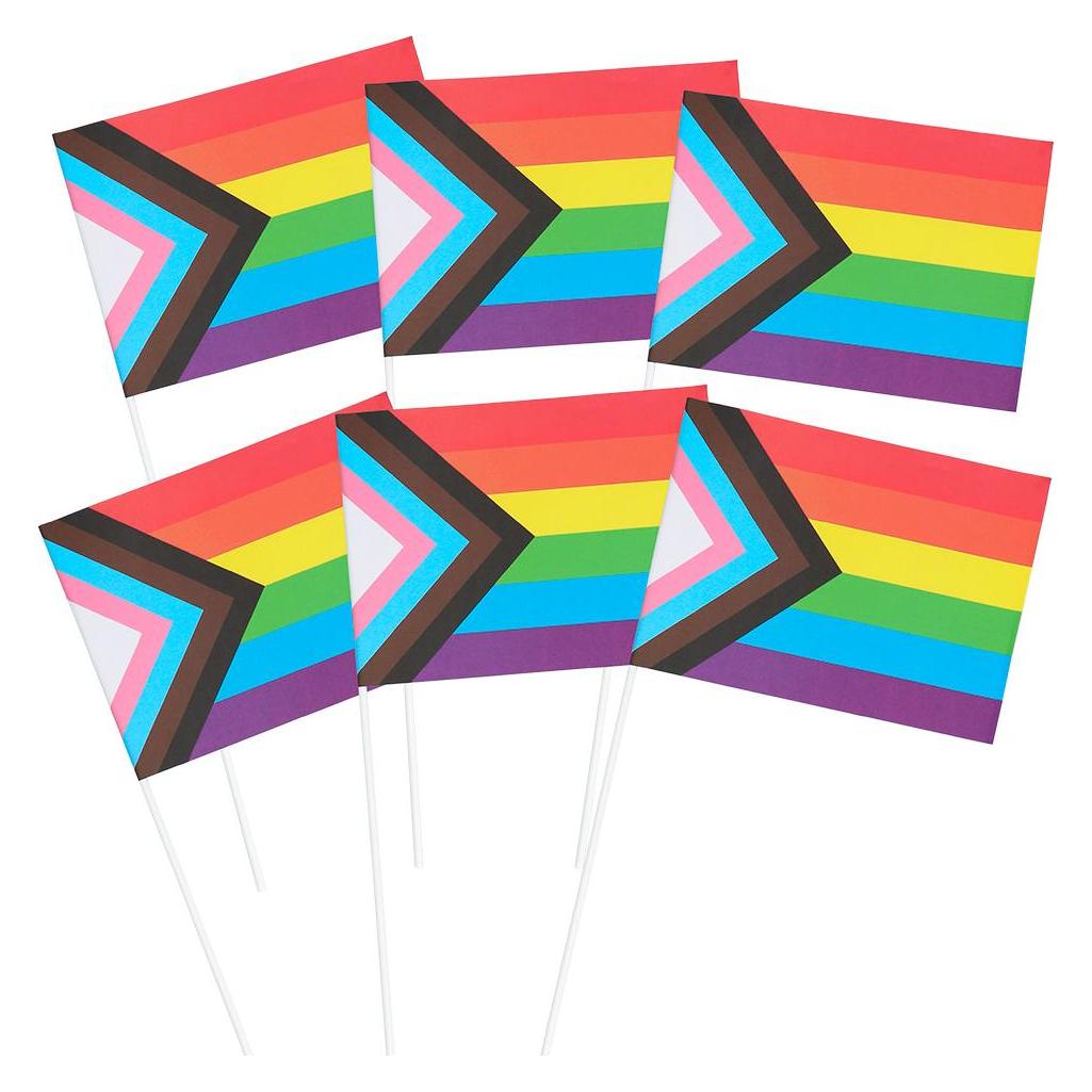 Boland Handfahne Regenbogen - Progress (6er Set) (6 Stk.) (8712026446633)