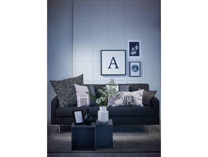 Housse de coussin Andiamo Noir/Anthracite 46 x 46cm Tissu mélangé