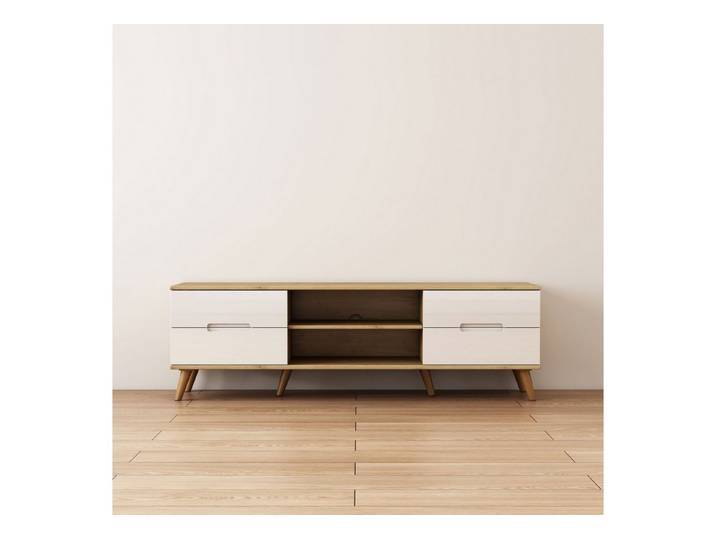 OTTO home TV-Board, glänzende Fronten, Kabeldurchführung, helles Holzdekor, Breite 160 cm