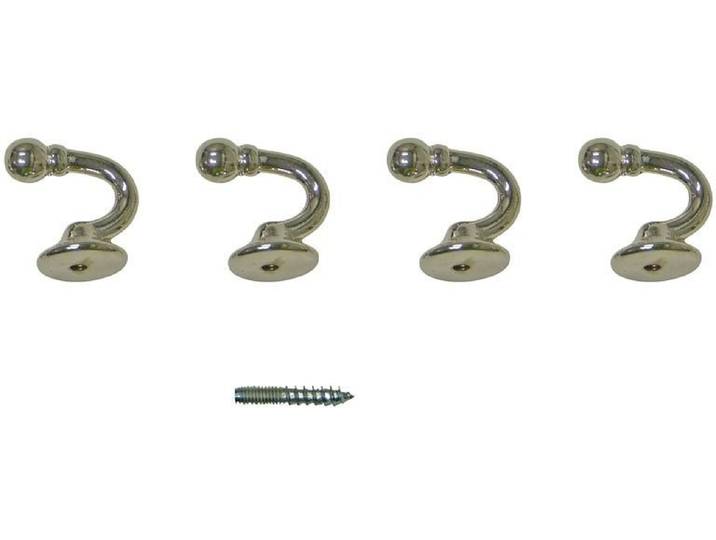 Raffhaken INDEKO Tours, rund , silber (nickelfarben, glanz), Ø:3cm, Metall, Raffhalter, Raffhaken