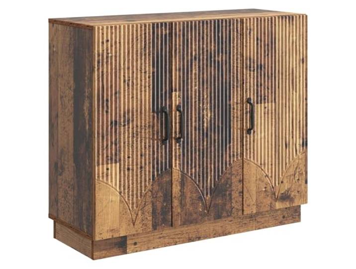 TEKGHUT Sideboard Altholz 89 x 34,5 x 77 cm Holzwerkstoff Modernes Design, klare Linien, viele Fächer, Regale, für Esszimmer, Wohnzimmer, Flur, einfacher Aufbau