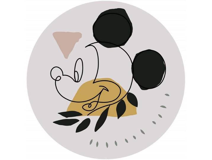 Fotobehang - Mickey Modern Art 125x125cm - Rond - Vliesbehang - Zelfklevend