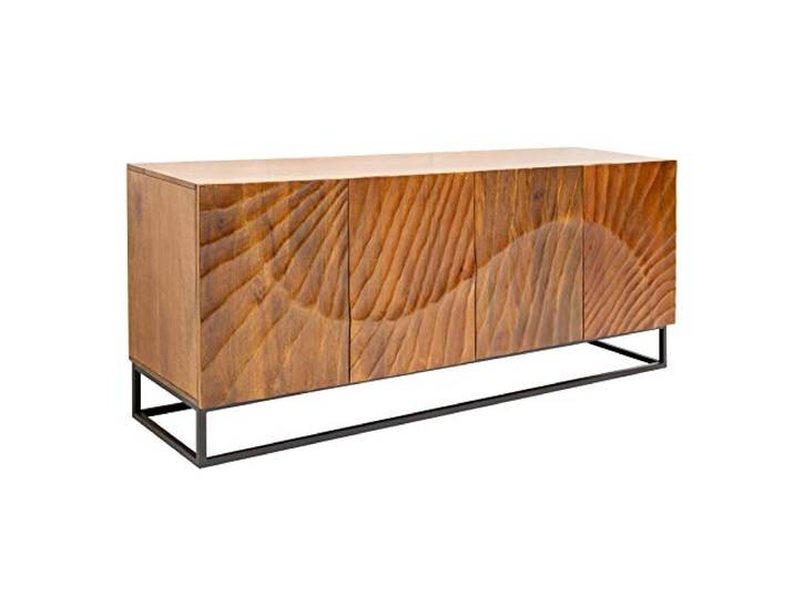 invicta INTERIOR Massives Sideboard Scorpion 177cm braun Mangoholz aufwendige 3D Schnitzereien Kommode Holzkommode
