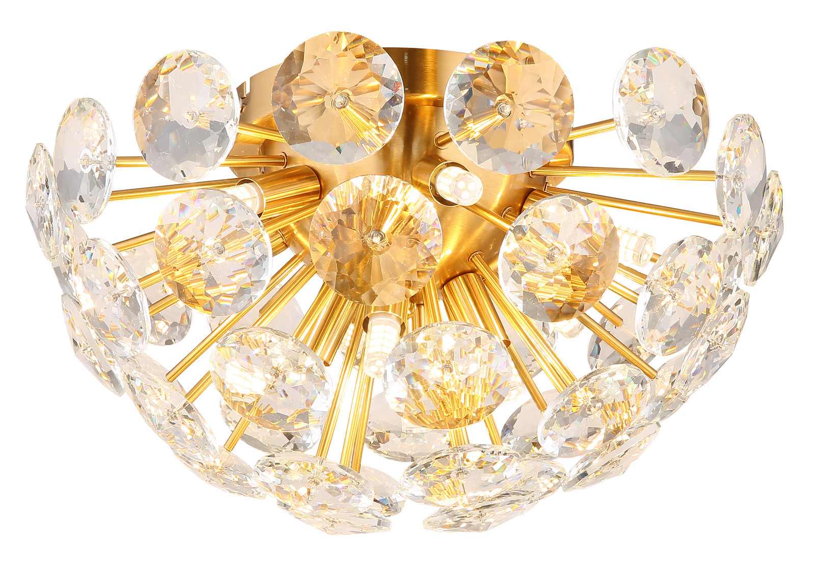 Globo Lighting Plafondlamp Virina goud/transparant Ø 39cm