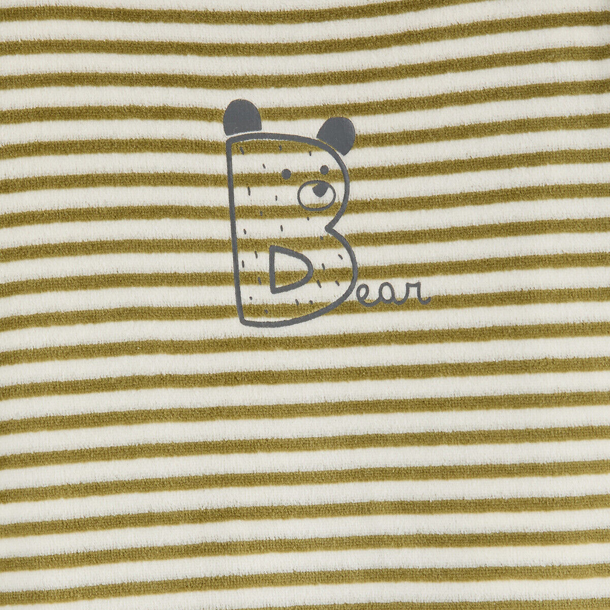 LA REDOUTE COLLECTIONS Lot de 3 pyjamas en velours, ouverture dos, imprimés alphabet