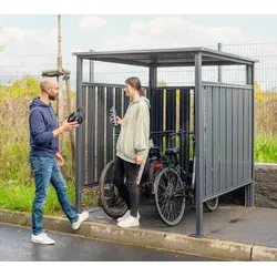 Westmann Metall Fahrradgarage & Raucherunterstand | Anthrazit | 203x180x210 cm - Anthrazit