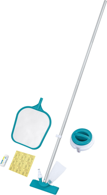Kit accessoires piscine AquaClear avec aspirateur et bandelettes de test Bestway