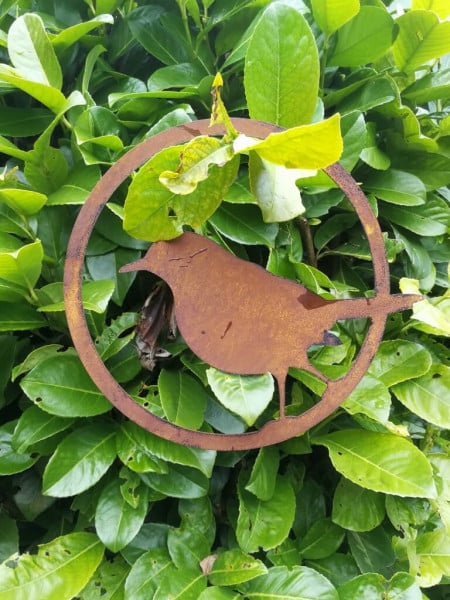 Saremo Hangende Decoratie Edelroestvogel in een ring, Spreeuw
