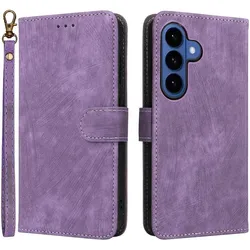 Cover-Discount Galaxy S26 - Ledertasche mit RFID Blocker (Samsung Galaxy S26), Smartphone Hülle, Violett