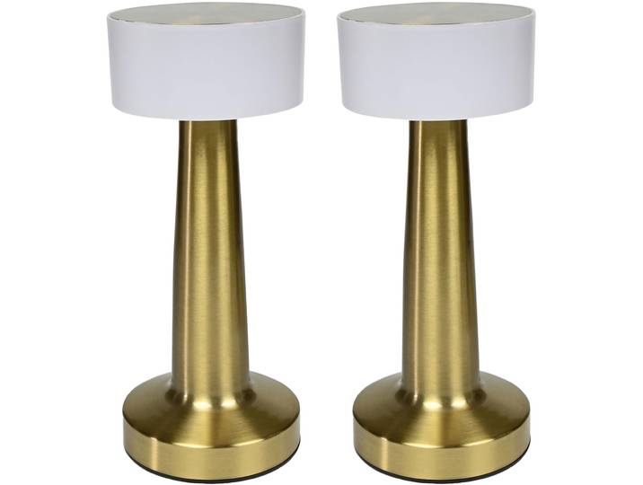 2er-Set LED-Tischlampe Gold-Optik, Touch-Steuerung