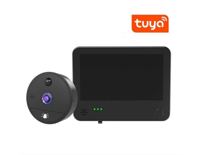 Sonnette de porte vision sans fil, 4.3 pouces, 2mp, 1080P, Tuya, wi-fi, vision nocturne, interphone pour IOS et Android