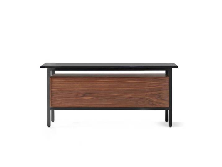 PUNT MOBLES buffet meuble CHICAGO avec 1 porte (Supermatt Walnut - MDF E1 et bois)