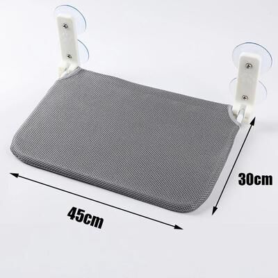 Uplift Picks Foldable Window Cat Hammock Plush Mesh Wall Mounted Cat Perch With Double Suction Cups gray