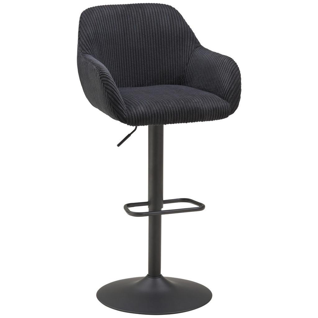 Livetastic Barhocker , Schwarz , Metall, Textil , Drehkreuz , 44x95-117x55 cm , inklusive Armlehnen , Esszimmer, Barmöbel, Barhocker