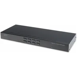 Digitus 8-fach Kombo-KVM Switch 1 Benutzer 8 PCs Modul Slot für IP Modul, KVM Switch, Schwarz
