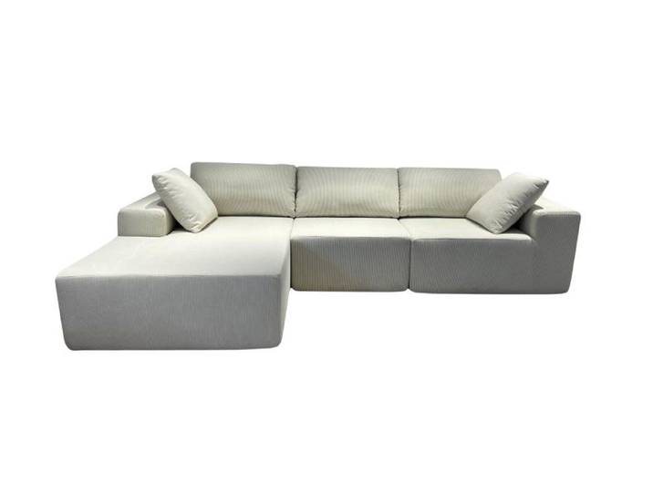 JVmoebel Ecksofa Luxuriöses kompaktes Sofa in Beige mit Kissen von JVMoebel