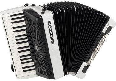 Hohner Bravo III 96 silent key white blanc