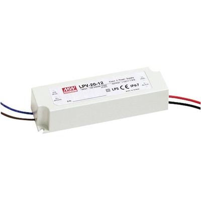 MEAN WELL LPV-20-12 LED-Trafo Konstantspannung 20 W 0 - 1.67 A 12 V/DC nicht dimmbar, Überlastschutz 1 St.