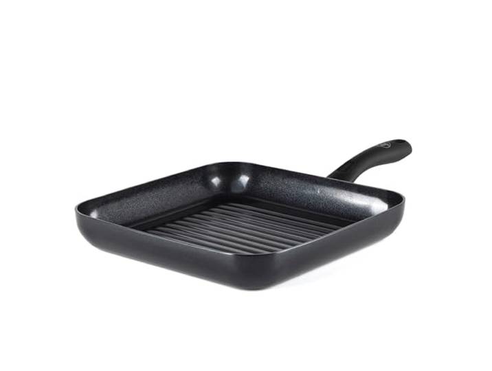 GreenChef Diamond Gesunde Antihaft-Keramik-Grillpfanne 28 cm, PFAS-frei, Induktionsgeeignet, Backofenfest bis 160˚C, Spülmaschinenfest, Schwarz
