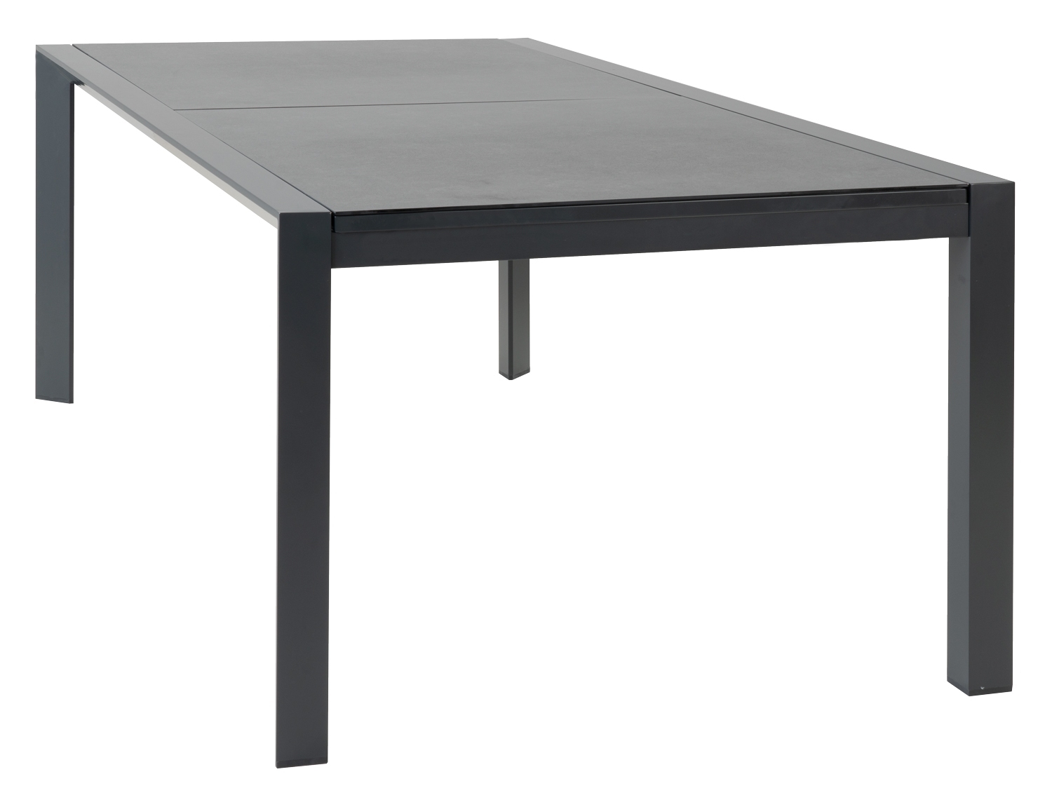 Gartentisch - Anthrazit - Glasplatte - Aluminiumrahmen - 220 x 107 cm, ausziehbar