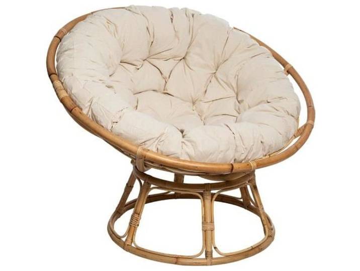 Fauteuil  Seram  rotin tissu beige - Atmosphera Créateur d'intérieur