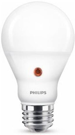 Philips lâmpada LED E27 fosca luz quente com sensor dia/noite 7.5W   60W