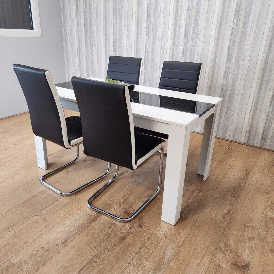 Metro Ariyelle 4 - Person Dining Set Black White 4