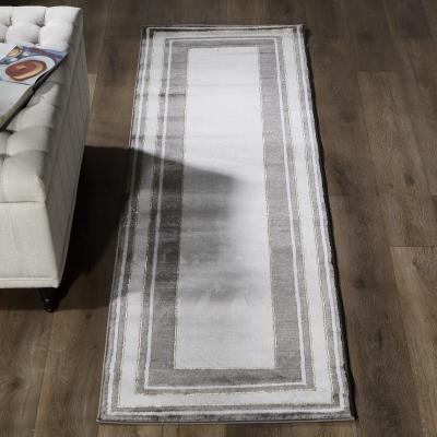 MDA Rugs Brooklyn Collection Grey Border Area Rug