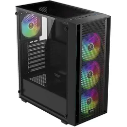 Gamdias Aura GC2 Elite ARGB GAMING Miditower Black retail (ATX, mATX, Mini-ITX), PC Gehäuse, Schwarz
