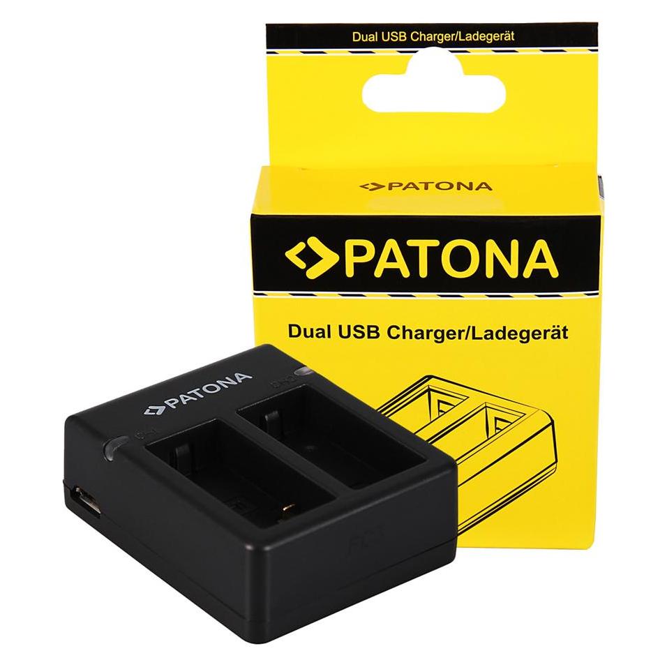 Patona USB Dual Ladegerät f. GoPro Hero 3 AHDBT-301 inkl. Micro-USB Kabel (PT1986)