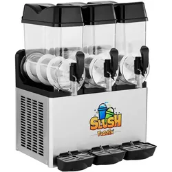 Royal Catering Slush Maschine Slushmaschine Eismaschine Gastronomie 3 X 12 Liter, Eisherstellung, Silber