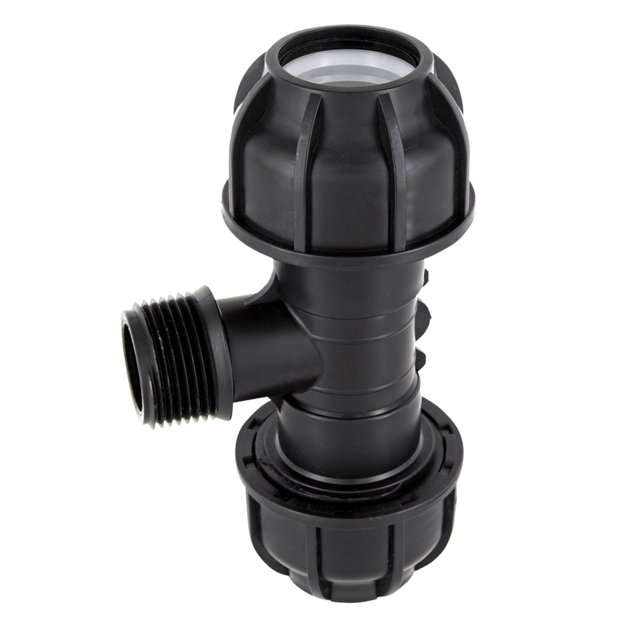 REKUBIK PP T-Stück Klemmverbindung x Außengewinde 25mm x 1" AG x 25mm 3651/0253