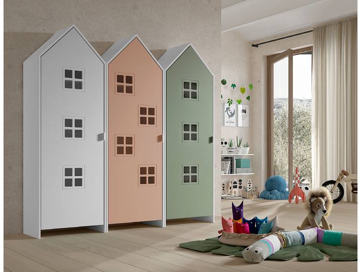 Kleiderschrank Casami Bruges 3-teilig 173 x 171 x 37cm Multicolor/Weiß/Altrosa