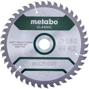 Metabo Kreissägeblatt Multi Cut Classic, 628277000, 160 x 20mm, 42 Zähne, für Holz, Kunststoff, Metall