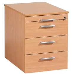 Geramöbel Rollcontainer »Lissabon« mit klassischen Schubladen braun, 43x56.6x60 cm
