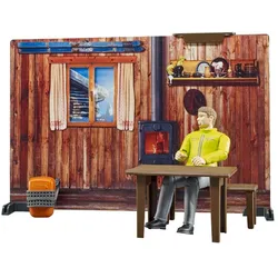 Bruder bworld Berghütte mit Snowmobil