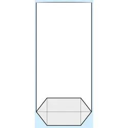 5000 Kreuzbodenbeutel, OPP-Folie 95 x 190 mm, transparent