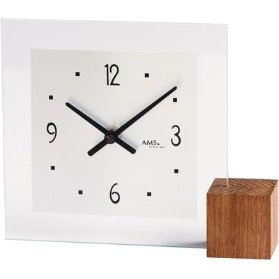 Tischuhr AMS "T104", braun, Tischuhren, Wohnzimmer, Esszimmer,Made in Germany