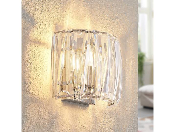 Wandleuchte Sofia Lindby, dimmbar, klar / transparent, für Wohn- / Esszimmer, Kunststoff