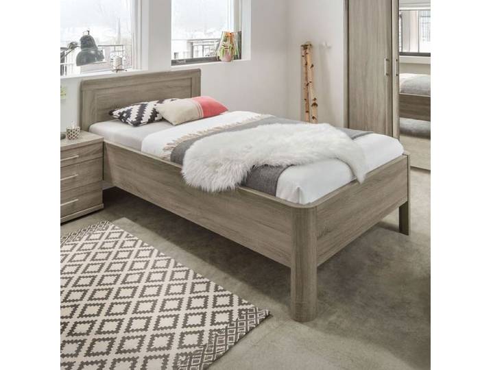 Bett Troia Komfort Eiche Dekor 120x190 cm klassischer Stil, höhenverstellbar