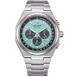 Citizen CA4610-85M Eco-Drive Herren-Armbanduhr Chronograph Titan Türkis