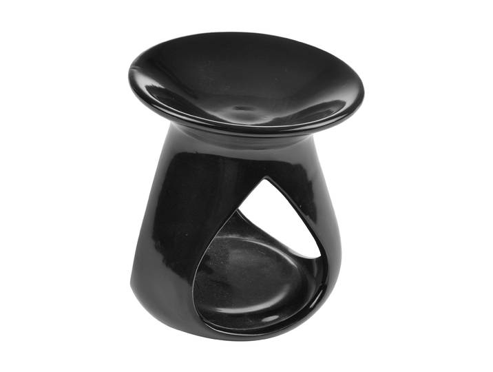 Duftlampe aus Keramik, Aromalampe im extravaganten Design, schwarz, Ø 10 x H 11 cm